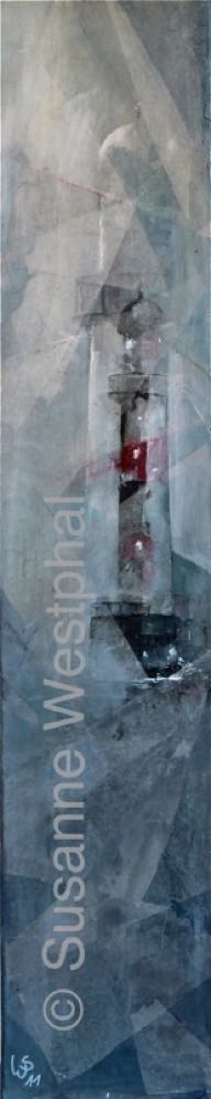 Leuchtturm im Nebel 20cm x 100cm Leuchtturmbild in der Galerie Susanne Westphal - Maritime Kunst