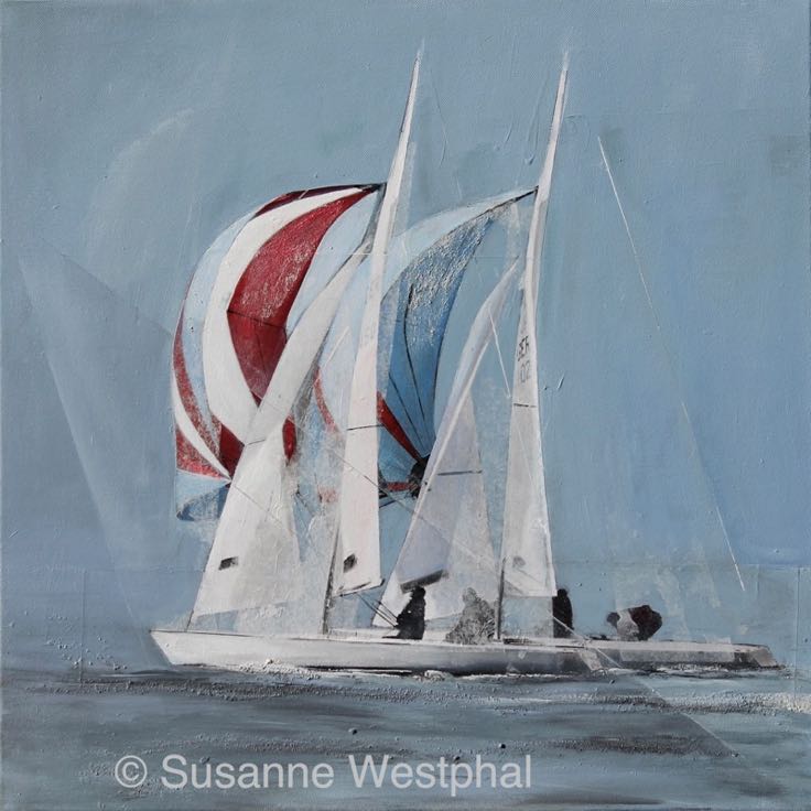 Dyas grau 50cm x 50cm Segelbild in der Galerie Susanne Westphal - Maritime Kunst