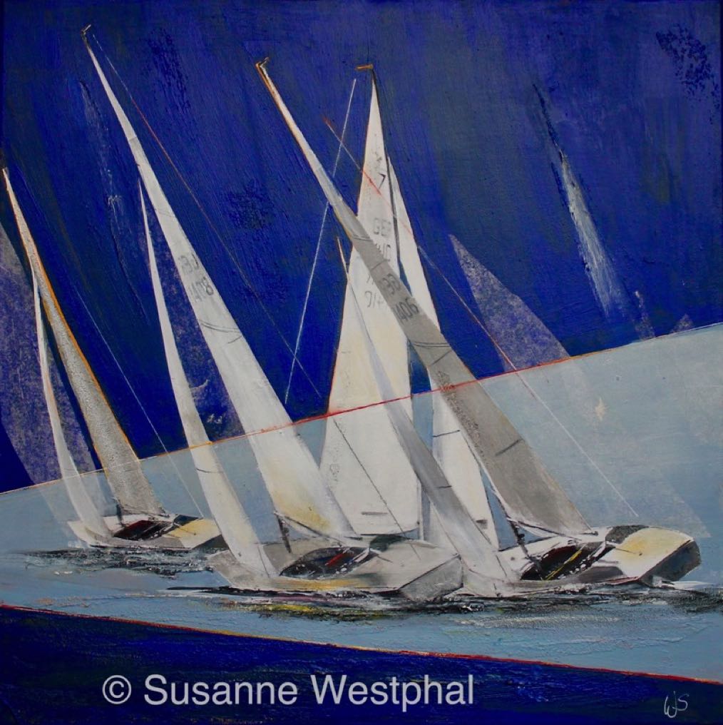 Dyas blau 50cm x 50cm Segelbild in der Galerie Susanne Westphal - Maritime Kunst