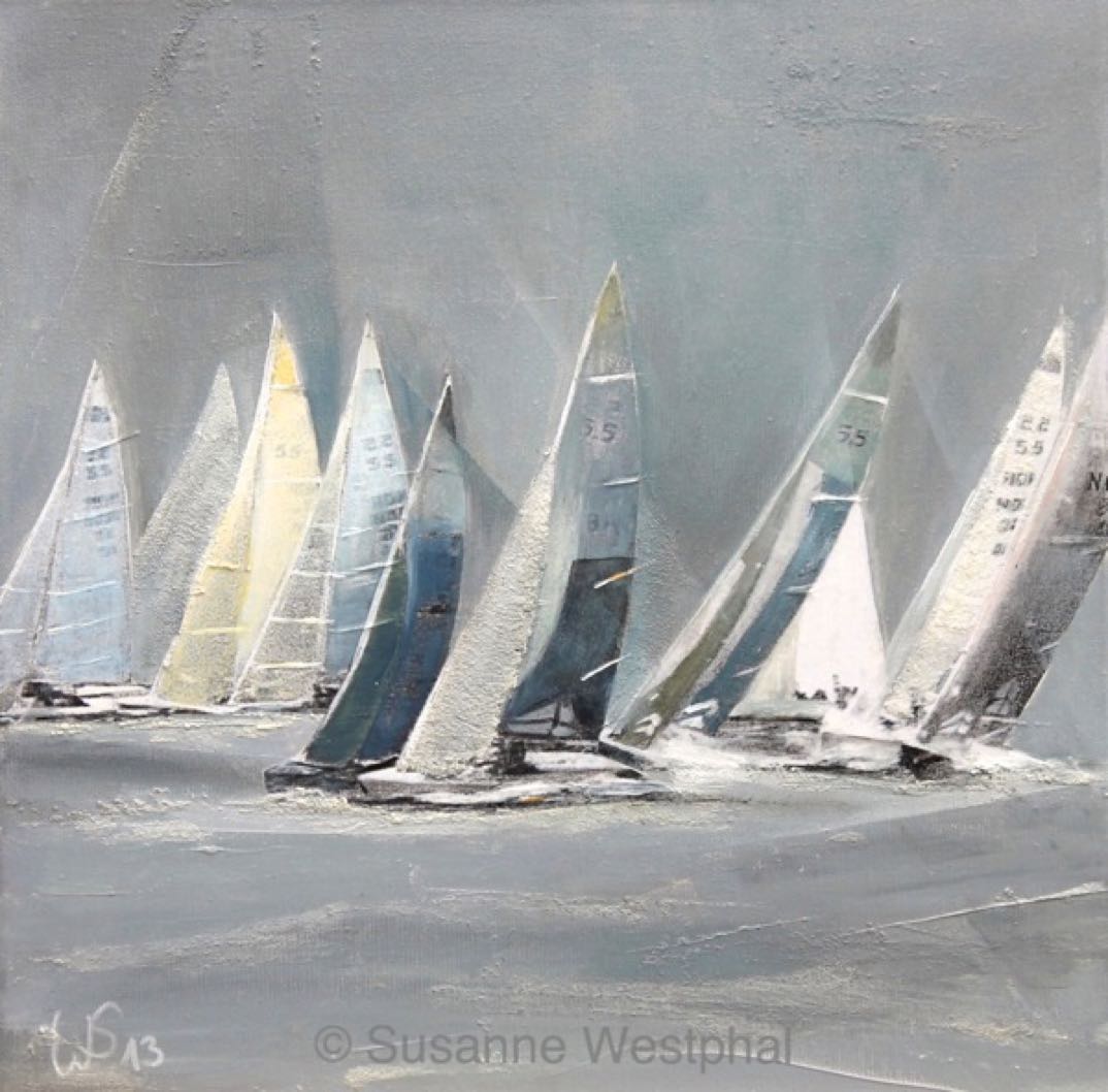 5.5er 40cm x 40cm Segelbild in der Galerie Susanne Westphal - Maritime Kunst